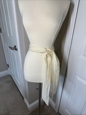 Island company, cream linen tie/sash/ belt